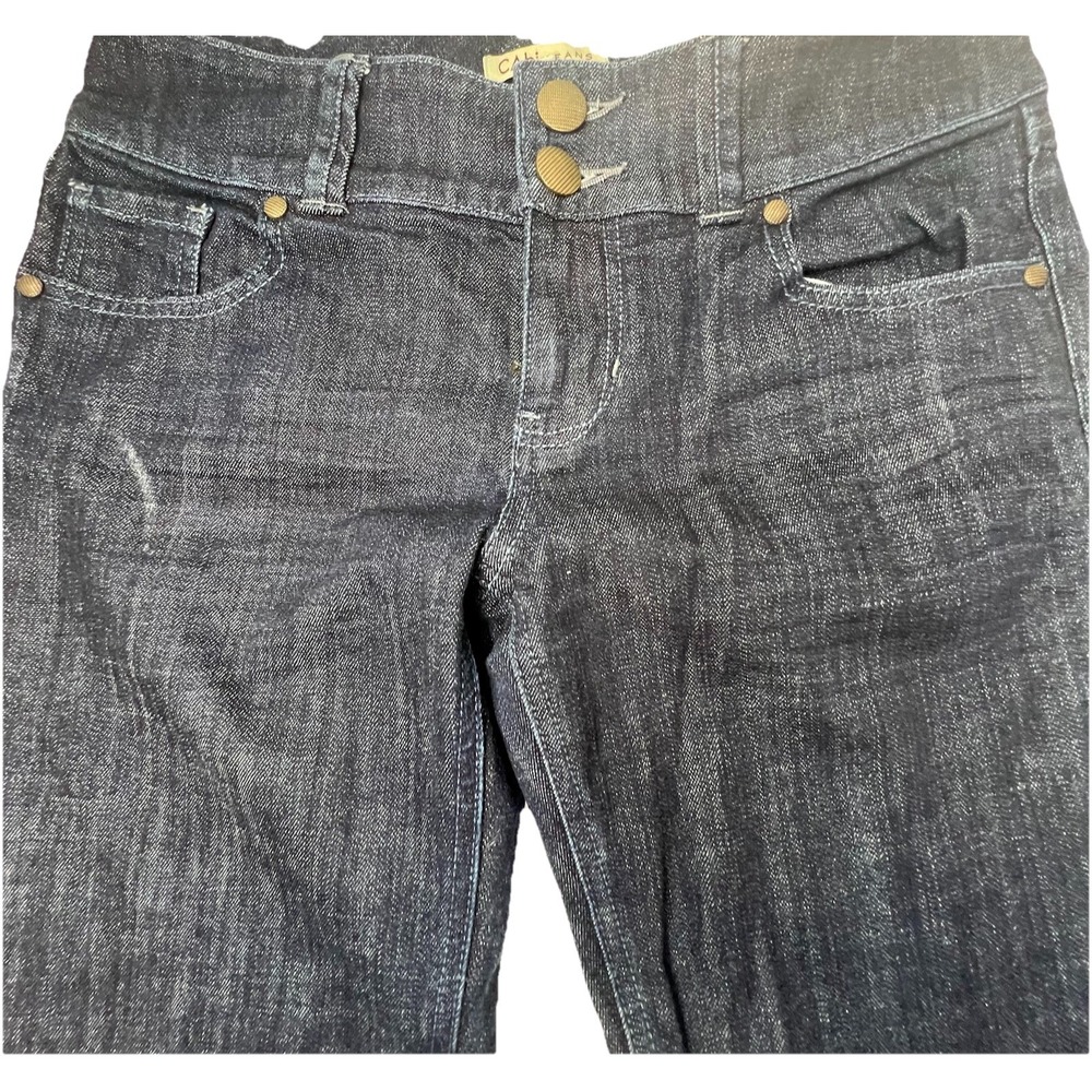 Cabi Lou Lou Straight Leg Style 201 Dark Wash Mid Rise Casual Denim Jeans 4